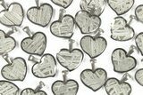 Heart-Shaped Etched Aletai Iron Meteorite Pendants - Includes Chain - Photo 2